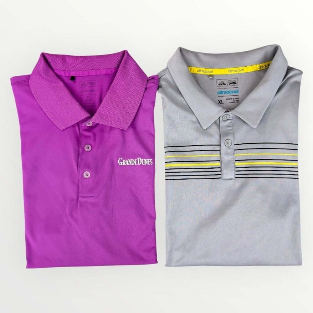 Adidas Golf Polo Bundle Mens XL Athletic Performance Stretch Short Sleeve Shirts